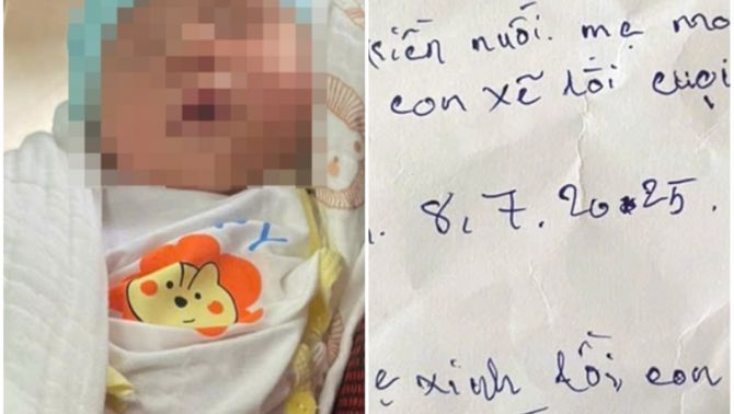 Xót xa cháu bé 6 ngày tuổi bị bỏ rơi ở vườn cao su Đồng Nai cùng bức thư tay nghẹn ngào 'mẹ xin lỗi'