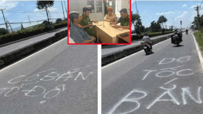 Danh tính người đàn ông sơn dòng chữ ‘bắn tốc độ’ trên mặt đường TPHCM để cảnh báo người đi đường