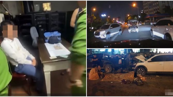 Camera ghi lại 20 phút cực kì nguy hiểm trước khi xe ô tô của nam giảng viên gây tai nạn liên hoàn 