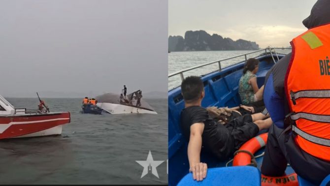 Vịnh Hạ Long: Tàu du lịch bất ngờ bị lật giữa giông lốc, 53 người gặp nạn, nhiều nạn nhân chưa tìm thấy