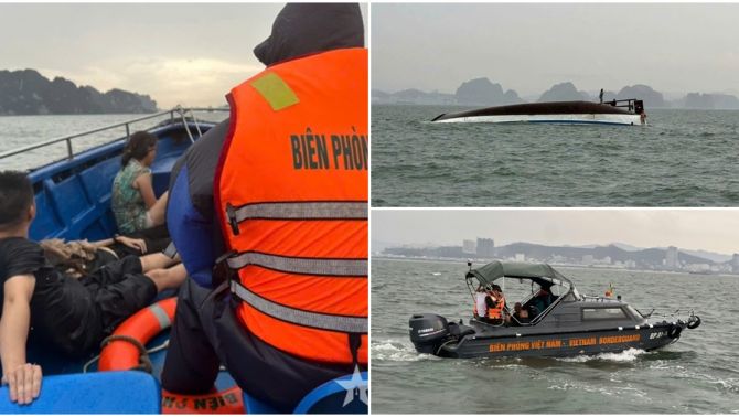 Clip hiện trường kinh hoàng vụ lật tàu du lịch Hạ Long chở 53 người, nhiều người vẫn đang mất tích