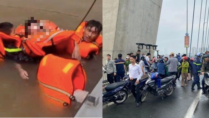 Thót tim cảnh người đàn ông nhảy cầu Nhật Tân được cứu sống kịp thời, tiết lộ nguyên nhân đầy uẩn khúc