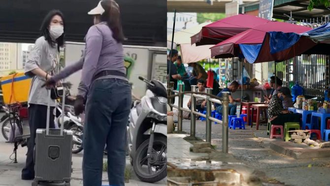 Hiện trường cô gái bị đuổi ở bến xe Mỹ Đình: Hàng quán lấn chiếm vỉa hè, phẫn nộ cảnh lộn xộn tái diễn