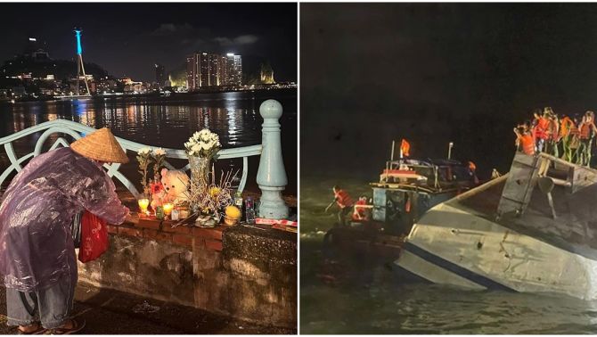 Gia đình khóc òa đau xót khi tìm thấy thi thể bé trai 6 tuổi trong vụ lật tàu ở Quảng Ninh trước khi bão số 3 đổ bộ