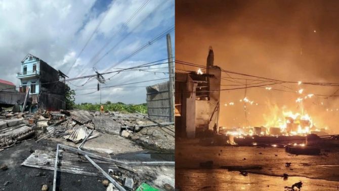 Vụ nổ kinh hoàng ở Hưng Yên: Nhà dân 130m2 sập hoàn toàn, nghi do chứa vật liệu cấm