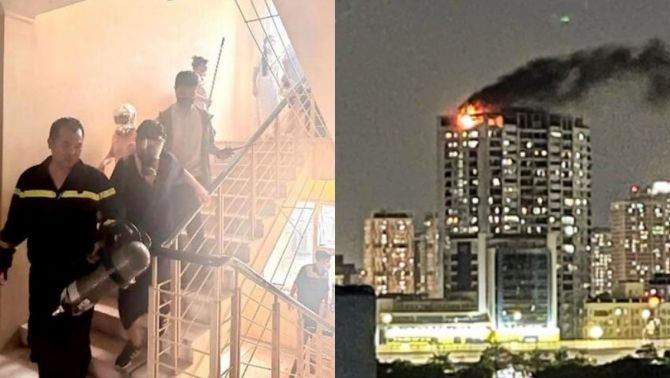 Cháy chung cư cao cấp Ciputra Hà Nội: 45 người tháo chạy, 2 cư dân mắc kẹt trong khói mù