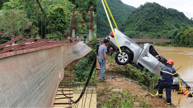 Không có ‘xe cán bộ đi chống bão’ rơi trong vụ đứt cáp cầu treo, đính chính loạt thông tin gây sốc