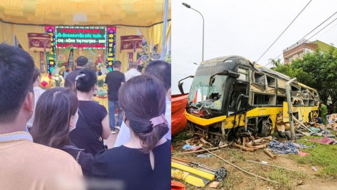 ‘Lặng người’ trước hình ảnh tiễn đưa 3 người thân mất cùng lúc sau vụ lật xe khách ở Hà Tĩnh