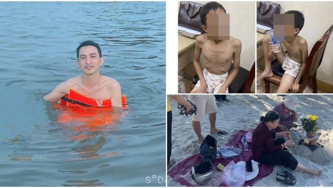 Xót xa vụ việc người bố mất tích khi tắm biển ở Quảng Ninh, để lại con trai tự kỷ ngồi bơ vơ trên bờ