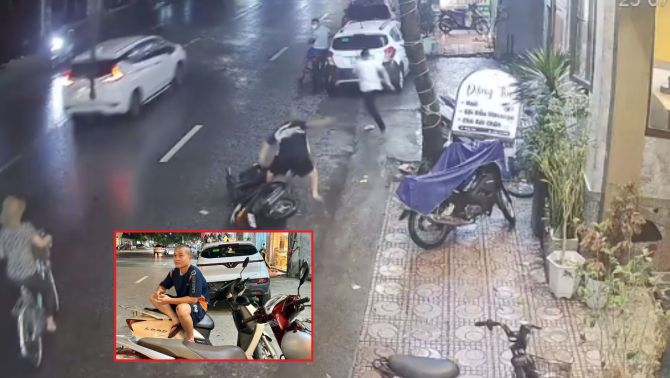CĐM thót tim về đoạn video ghi lại cảnh chủ quán đạp ngã tên trộm xe máy, vật lộn ngay trên đường