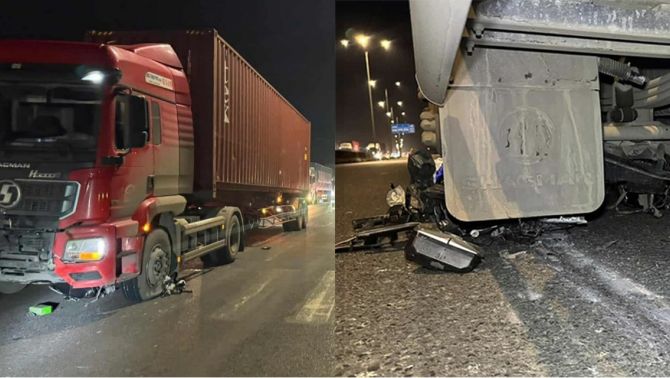 Hiện trường 2 vụ container cuốn xe máy vào gầm khiến 2 thanh niên ra đi, camera ghi lại cảnh ám ảnh