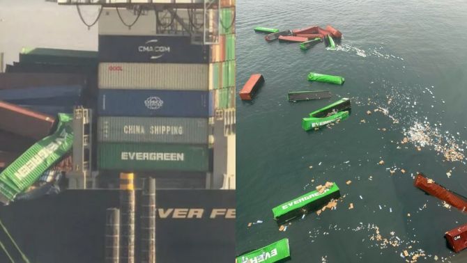 Hai tàu Evergreen gặp sự cố trong chưa đầy 1 tuần: Hàng chục container rơi xuống biển, nguy cơ rò rỉ hóa chất?