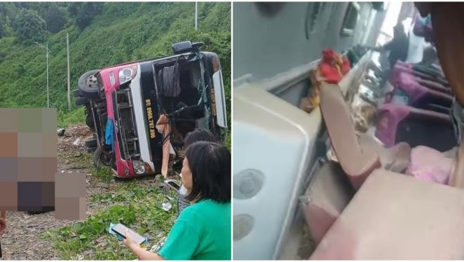 Kinh hoàng hiện trường xe khách lật trên dốc Cun ‘tử thần’ Phú Thọ, ít nhất 2 người thương vong