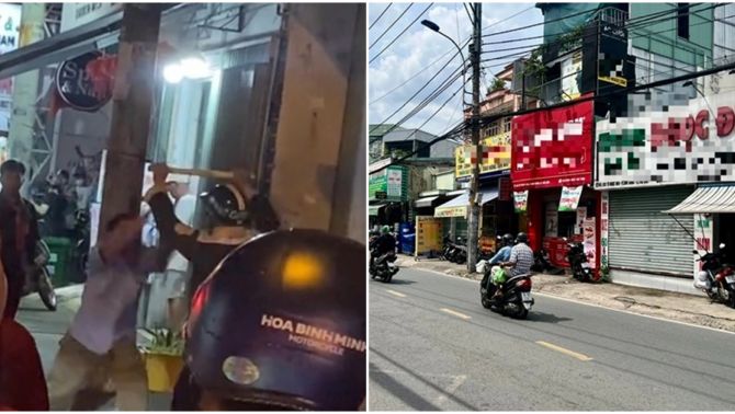 Nóng: Hai người đàn ông vung gậy sắt, rượt đuổi đánh nhau kinh hoàng trên đường phố TP.HCM