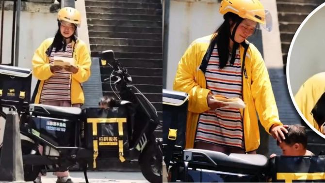 Người mẹ đặt con gái bị ung thư vào thùng giữ nhiệt, chở con rong ruổi dưới cái nắng 40 độ mưu sinh