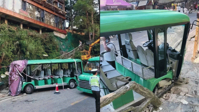 Xe điện du lịch mất phanh lao vào tường khiến tất cả du khách đều bị thương, nạn nhân nhỏ nhất hơn 1 tuổi