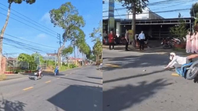 Đang chụp ảnh cưới, nhiếp ảnh gia vô tình quay trọn khoảnh khắc tai nạn liên hoàn trước cổng rạp