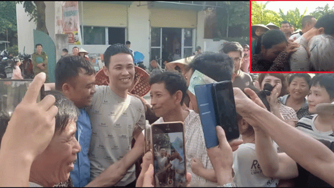 Xúc động cảnh mẹ con bị cáo vụ nuôi 13 con gà lôi trắng bị 6 năm tù ôm nhau khóc tại quê nhà Nghệ An