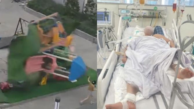 Giông lốc Hà Nội cuốn cầu trượt bay trúng người phụ nữ, 1 tháng giành giật sự sống, để lại chồng cùng 2 con nhỏ 