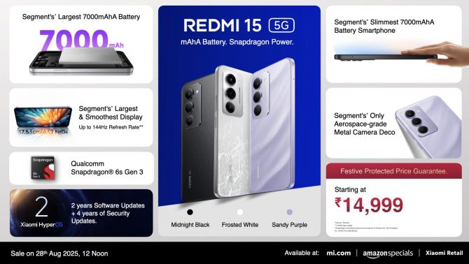 Mãnh hổ Android giá rẻ Redmi 15 ra mắt: Pin 7000mAh, màn 144Hz hơn cả Galaxy S25 Ultra chỉ 4.5 triệu