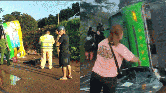 Kinh hoàng vụ lật xe khách chở 46 người ở Đắk Lắk: 38 người nhập viện, 2 nạn nhân phải cắt cụt tay