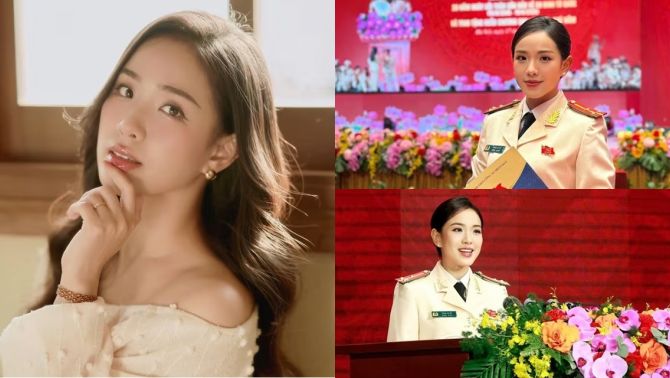 Danh tính nữ Thượng úy xinh đẹp phát biểu ở 80 năm Ngày truyền thống CAND, đời thường như nàng thơ