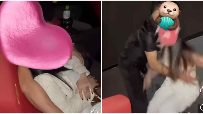 Clip nghi chồng dẫn ‘bé ba’ đi xem phim bị vợ bắt tại trận, CĐM hả hê trước hành động dứt khoát của người vợ