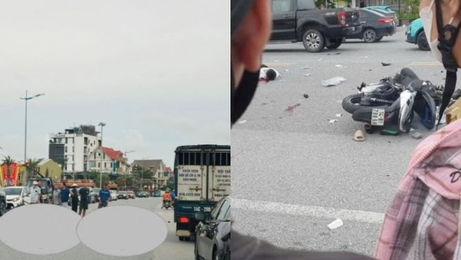 Camera ghi lại cảnh 3 thanh niên đi SH va chạm limousine tại Hạ Long, nguy kịch sau cú tông kinh hoàng