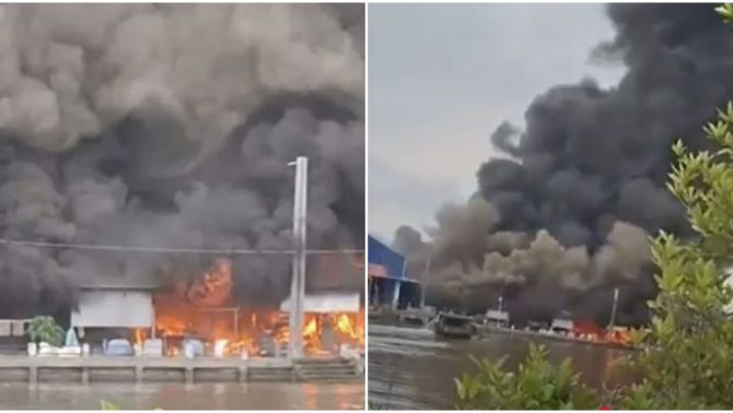 Kinh hoàng clip lửa bốc cháy ngùn ngụt, 56 ki - ốt của 25 tiểu thương ở Cà Mau bị thiêu rụi