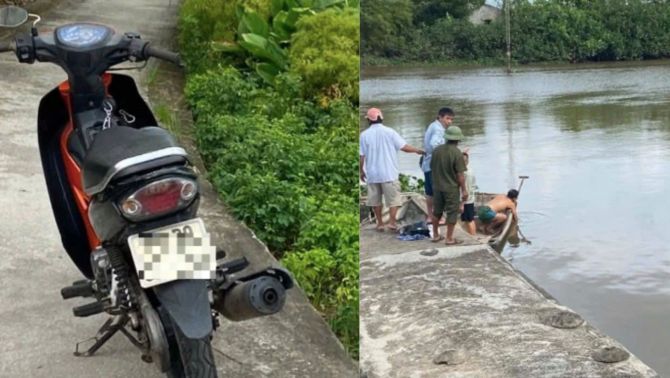 Bí ẩn chiếc xe máy để lại ven đường, hé lộ vụ nam thanh niên tử vong dưới sông Hữu Vi (Hưng Yên)