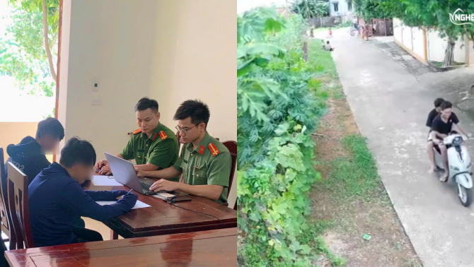 Danh tính 2 đối tượng đi xe điện, đạp ngã cháu bé ngồi bên đường, lời khai khiến dư luận phẫn nộ