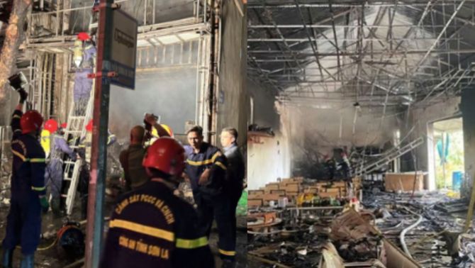 Hiện trường vụ cháy nhà hàng bún phở ở Sơn La: Ngọn lửa bùng phát dữ dội, hàng loạt vật dụng bị thiêu rụi