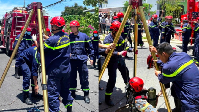 Người dân hoảng hốt khi phát hiện thi thể 2 công nhân nằm bất động dưới cống ở Đà Nẵng