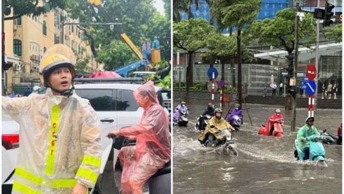 Công an cảnh báo nóng những tuyến tuyến đường ngập lụt, ùn tắc ở Hà Nội do ảnh hưởng từ bão số 5