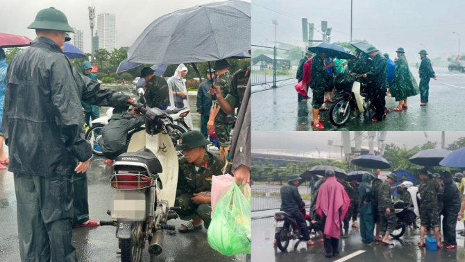 Đoàn Bộ đội Pháo binh - Tên lửa làm nhiệm vụ A80 giải cứu gần 100 xe máy bị ngập nước giúp người dân