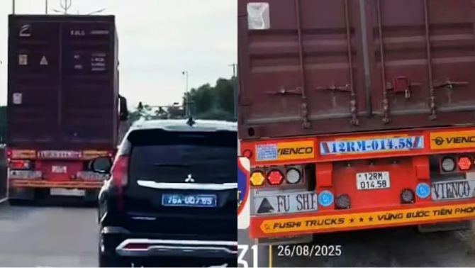 Tìm ra tài xế xe container cố tình cản trở đoàn xe ưu tiên làm nhiệm vụ, hé lộ mức phạt