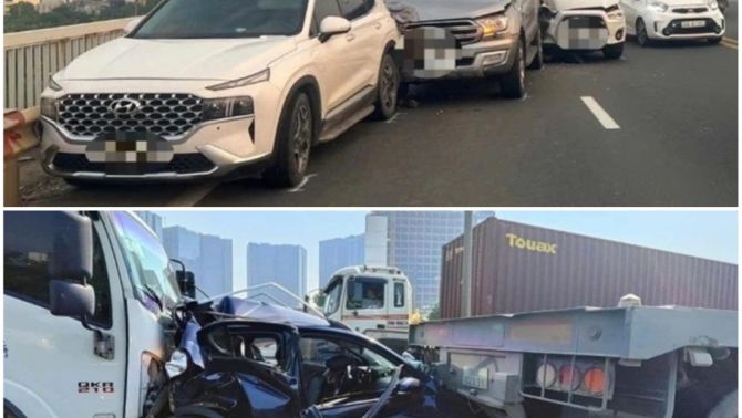 Nguyên nhân khiến cầu Thăng Long ùn tắc hơn 10km, người dân đi lại khó khăn: Tai nạn liên hoàn