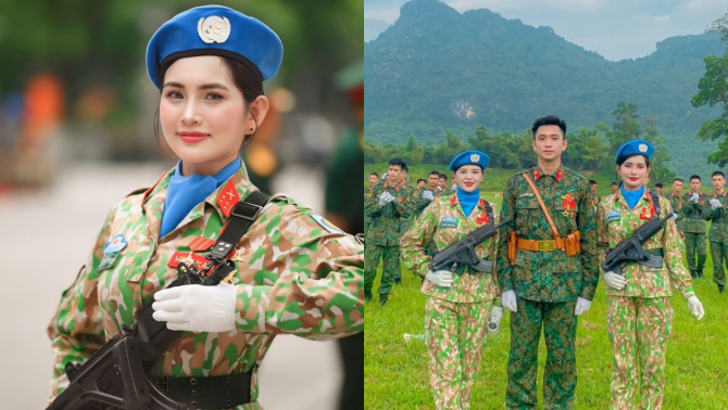 Thân thế nữ chiến sĩ xinh đẹp bảo vệ Quân kỳ trong dịp A80, gia đình 3 đời tham gia diễu binh