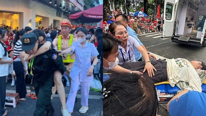 Lễ diễu binh A80: Gần 500 người ngất xỉu, tụt huyết áp, nhân viên y tế phải căng mình cấp cứu