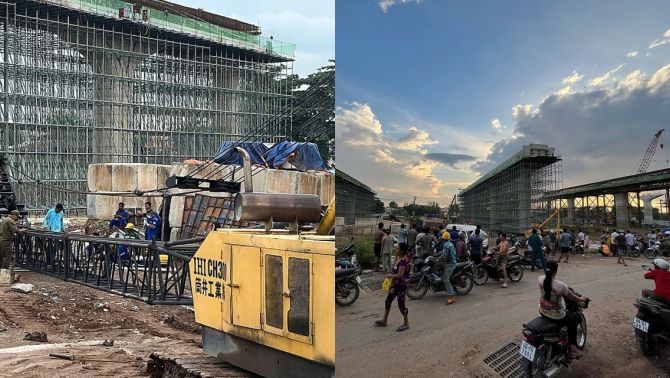 Hiện trường kinh hoàng: Cần cẩu ở Vành đai 3 TP HCM bất ngờ sập, nam công nhân tử vong tại chỗ