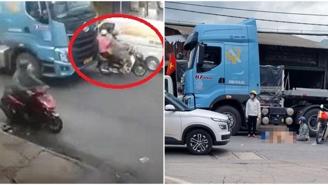 Người thân ngã quỵ trước thi thể người phụ nữ tử vong do va chạm với xe container, hiện trường gây ám ảnh