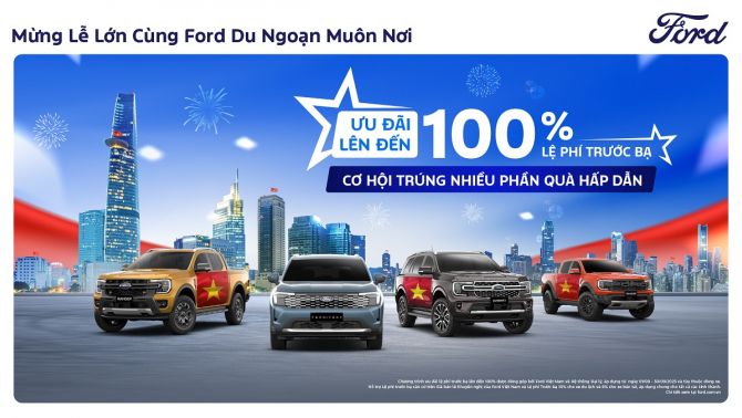 Ford Việt Nam và hệ thống đại lý triển khai nhiều ưu đãi lớn, hỗ trợ lệ phí trước bạ lên đến 100% trong tháng 9