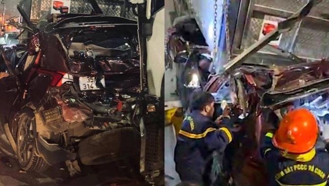Khoảnh khắc ô tô 7 chỗ bị xe tải nghiền nát khi chờ đèn đỏ, 3 người thương vong: Hé lộ nguyên nhân sốc