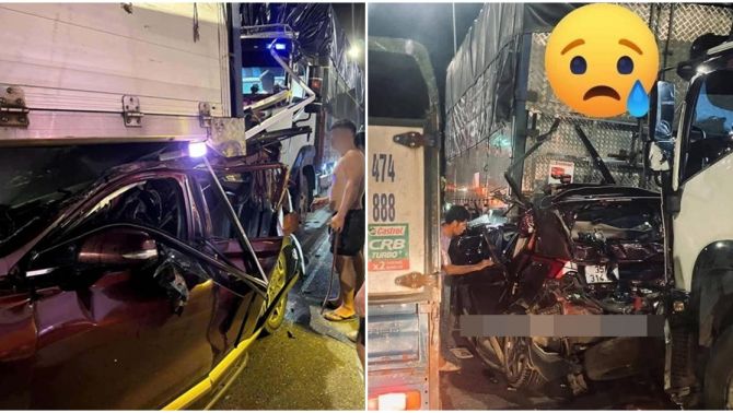 Hiện trường kinh hoàng vụ tai nạn liên hoàn khiến ô tô con bị kẹp nát ở Ninh Bình, 3 người thương vong