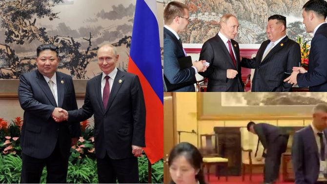 Hành động lạ của cận vệ ông Kim Jong Un sau khi Chủ tịch Triều Tiên hội đàm với Tổng thống Putin 