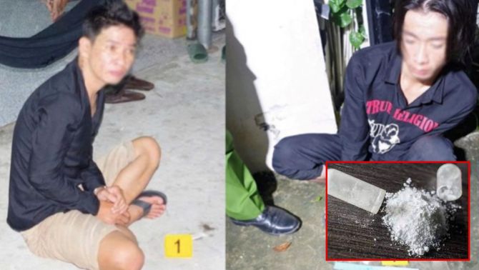 Đột kích bất ngờ, hai đối tượng bị bắt tại trận cùng tang vật ma túy tại phòng trọ ở An Giang