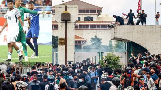 Đến Nepal đá giao hữu đợt FIFA Days tháng 9, một đội tuyển mắc kẹt không thể về nước vì bạo loạn