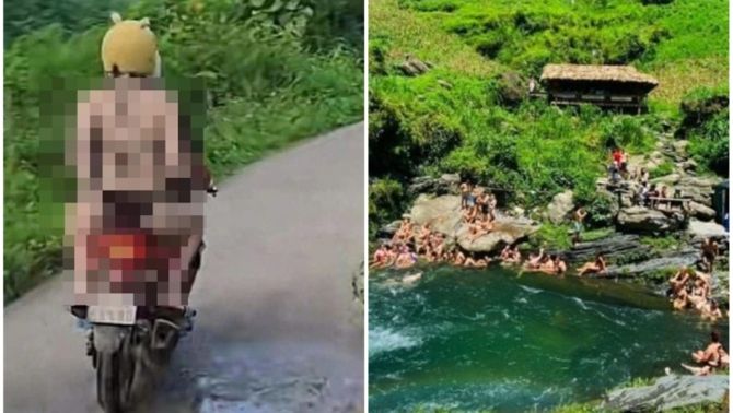 Thực hư hình ảnh nữ khách Tây mặc đồ tắm ngồi sau xe máy giữa núi rừng khiến MXH tranh cãi dữ dội