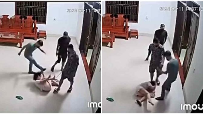 Clip 3 người đàn ông bịt khẩu trang xông vào nhà đánh dã man 1 người phụ nữ ở Phú Thọ, van xin vẫn không được tha