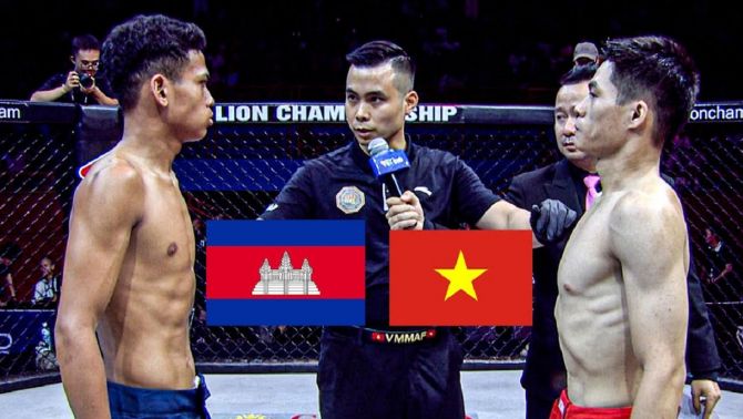 Tung đòn hiểm, võ sĩ Việt Nam khiến tay đấm Campuchia ngất lịm trên sàn MMA